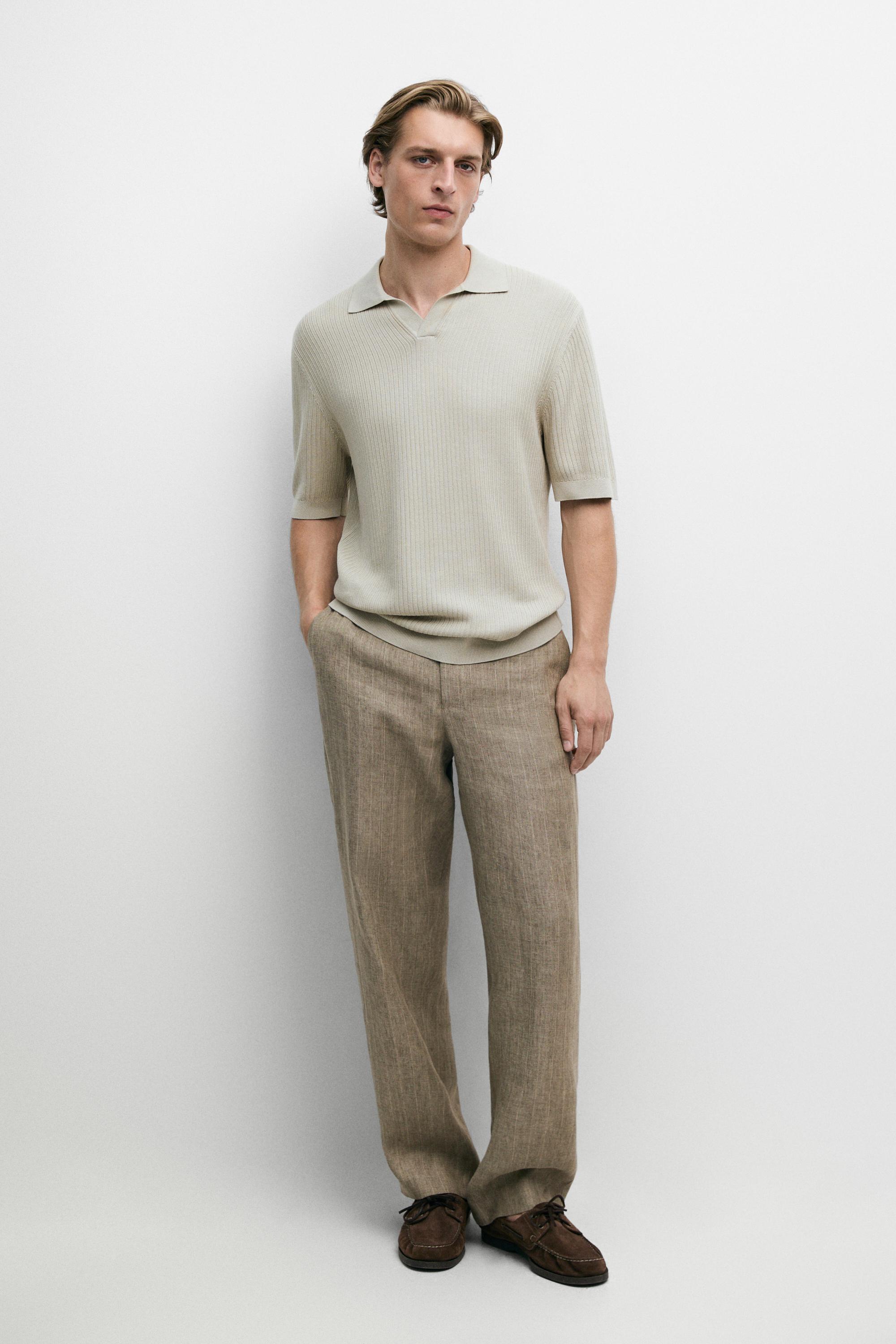 Regular fit cotton knit polo shirt